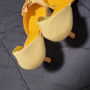 White and pink heels